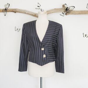 Vintage Theo couture 80s cropped tapered jacket